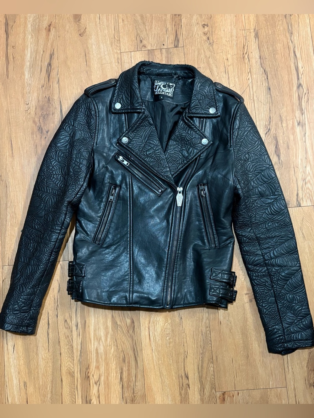 Spiderweb black motorcycle jacket